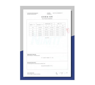 中國測試技術研究院校準證書